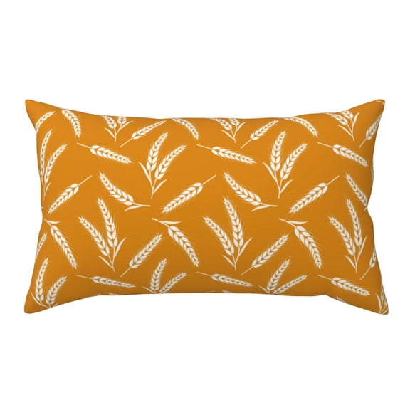 Rateoe Standard Pillowcases 20x36 Inches Autumn Orange Wheat Pattern Printed Pillow Covers with Envelope Closure(Pillows are not Included)