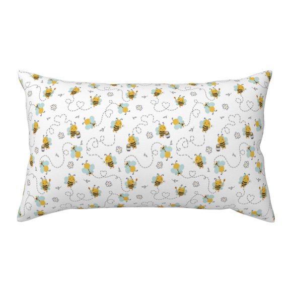 Rateoe Standard Pillowcases 20x36 Inches Bee Pattern Printed Pillow Covers with Envelope Closure(Pillows are not Included)