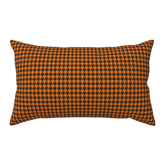 Rateoe Standard Pillowcases 20x36 Inches Black And Orange Houndstooth Pattern Printed Pillow Covers with Envelope Closure(Pillows are not Included)