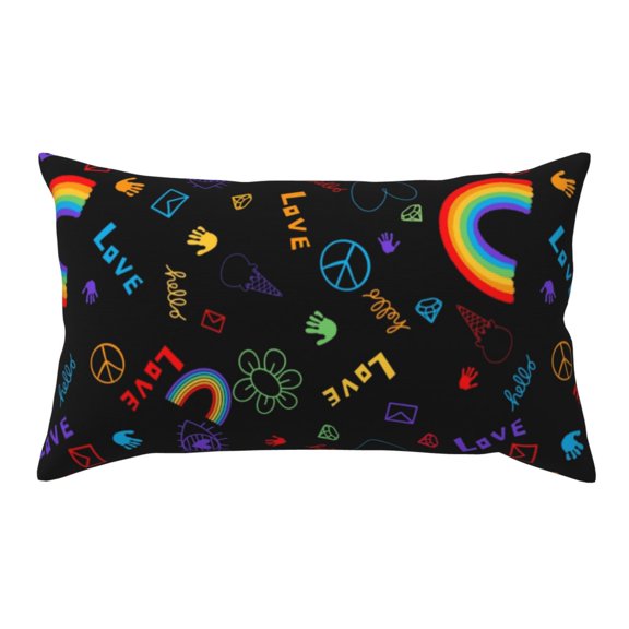 Rateoe Standard Pillowcases 20x36 Inches Cartoon Pride Lgbt Pattern Printed Pillow Covers with Envelope Closure(Pillows are not Included)