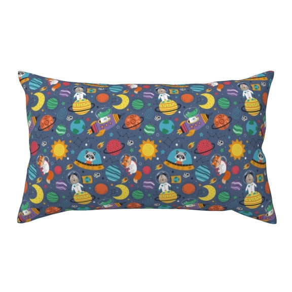 Rateoe Standard Pillowcases 20x36 Inches Cartoon Space Pattern Printed Pillow Covers with Envelope Closure(Pillows are not Included)