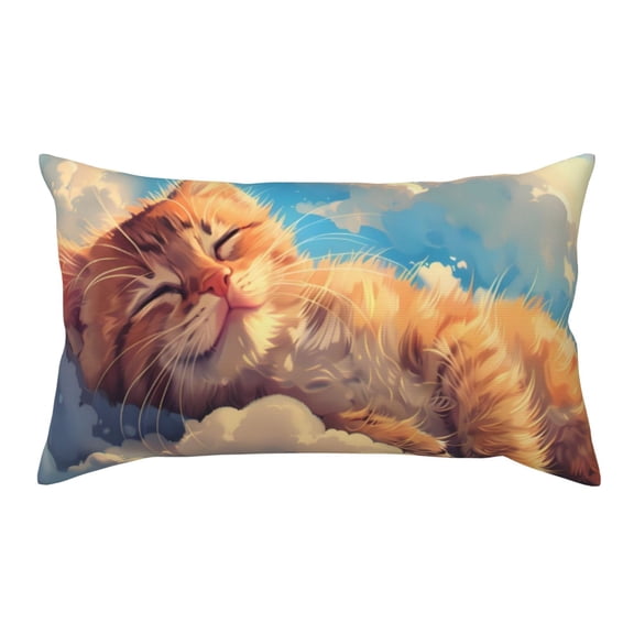 Rateoe Standard Pillowcases 20x36 Inches Cloud Sleeping Cat Pattern Printed Pillow Covers with Envelope Closure(Pillows are not Included)