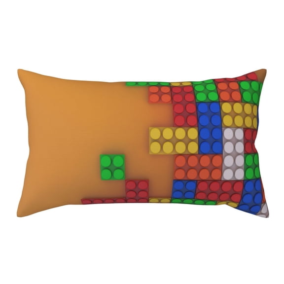 Rateoe Standard Pillowcases 20x36 Inches Colorful Building Blocks A Pattern Printed Pillow Covers with Envelope Closure(Pillows are not Included)