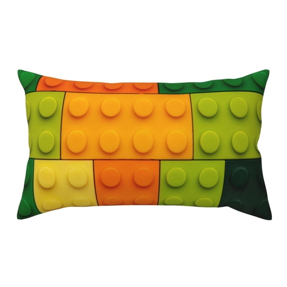 Rateoe Standard Pillowcases 20x36 Inches Colorful Building Blocks Pattern Printed Pillow Covers with Envelope Closure(Pillows are not Included)