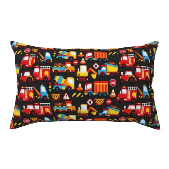 Rateoe Standard Pillowcases 20x36 Inches Construction Truck Pattern Printed Pillow Covers with Envelope Closure(Pillows are not Included)