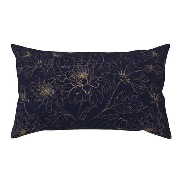 Rateoe Standard Pillowcases 20x36 Inches Copper-Gold Gloss Outline Chrysanthemum Pattern Printed Pillow Covers with Envelope Closure(Pillows are not Included)