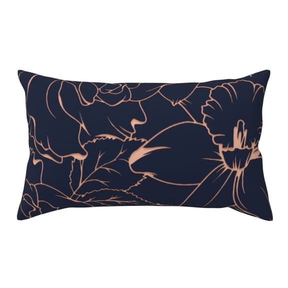 Rateoe Standard Pillowcases 20x36 Inches Copper-Gold Gloss Outline Flower Pattern Printed Pillow Covers with Envelope Closure(Pillows are not Included)