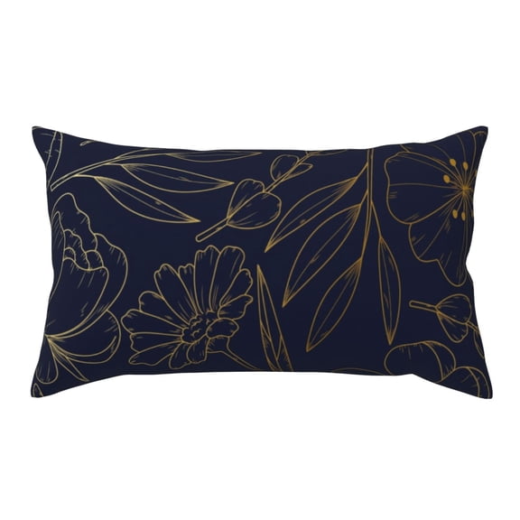 Rateoe Standard Pillowcases 20x36 Inches Copper-Gold Gloss Outline Flower Pattern Printed Pillow Covers with Envelope Closure(Pillows are not Included)