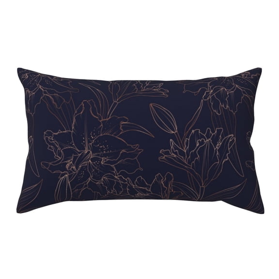 Rateoe Standard Pillowcases 20x36 Inches Copper-Gold Gloss Outline Flower1 Pattern Printed Pillow Covers with Envelope Closure(Pillows are not Included)