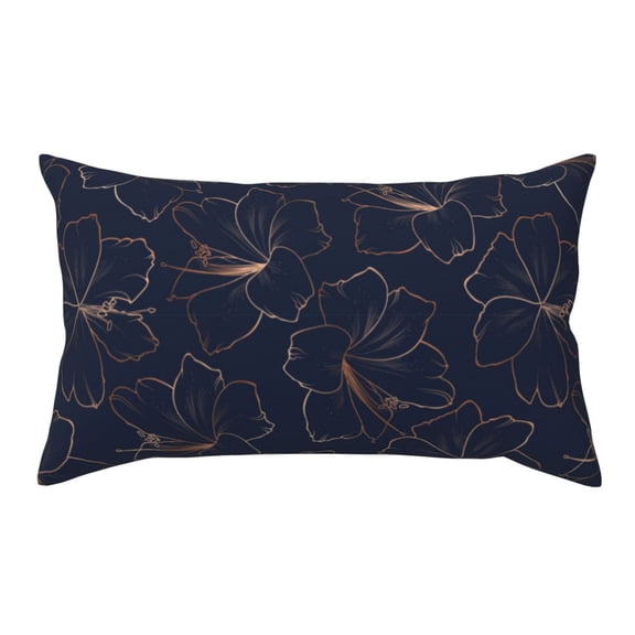 Rateoe Standard Pillowcases 20x36 Inches Copper-Gold Gloss Outline Lily Flower Pattern Printed Pillow Covers with Envelope Closure(Pillows are not Included)