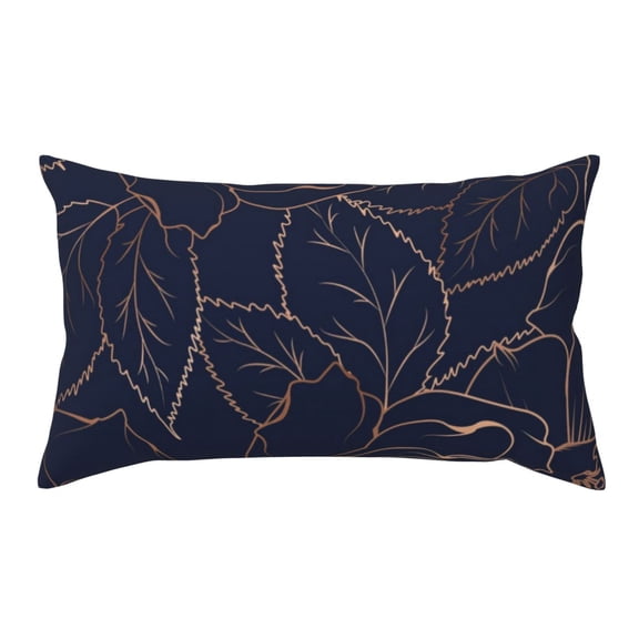 Rateoe Standard Pillowcases 20x36 Inches Copper-Gold Gloss Outline Navy Dark Blue Pattern Printed Pillow Covers with Envelope Closure(Pillows are not Included)