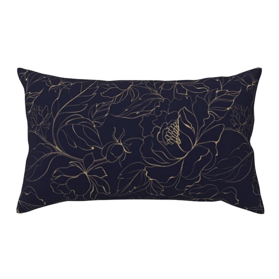Rateoe Standard Pillowcases 20x36 Inches Copper-Gold Gloss Outline Peony Pattern Printed Pillow Covers with Envelope Closure(Pillows are not Included)