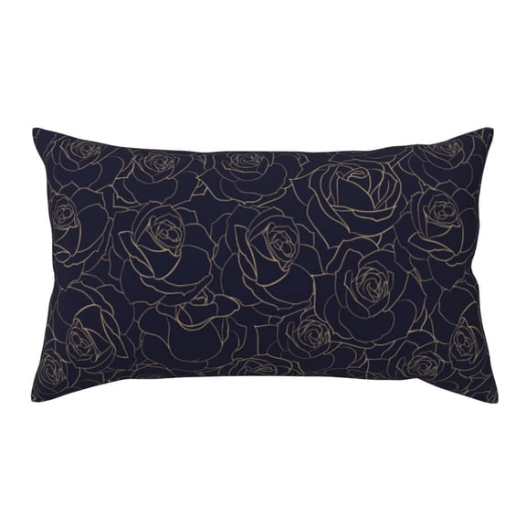 Rateoe Standard Pillowcases 20x36 Inches Copper-Gold Gloss Outline Rose1 Pattern Printed Pillow Covers with Envelope Closure(Pillows are not Included)