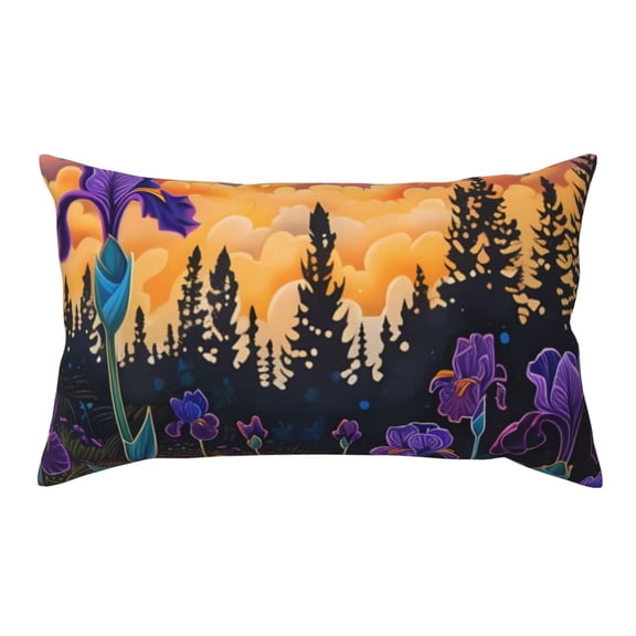 Rateoe Standard Pillowcases 20x36 Inches Cosmic Irises At Twilight Pattern Printed Pillow Covers with Envelope Closure(Pillows are not Included)