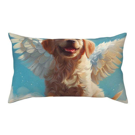 Rateoe Standard Pillowcases 20x36 Inches Cute Angel Winged Dog Pattern Printed Pillow Covers with Envelope Closure(Pillows are not Included)