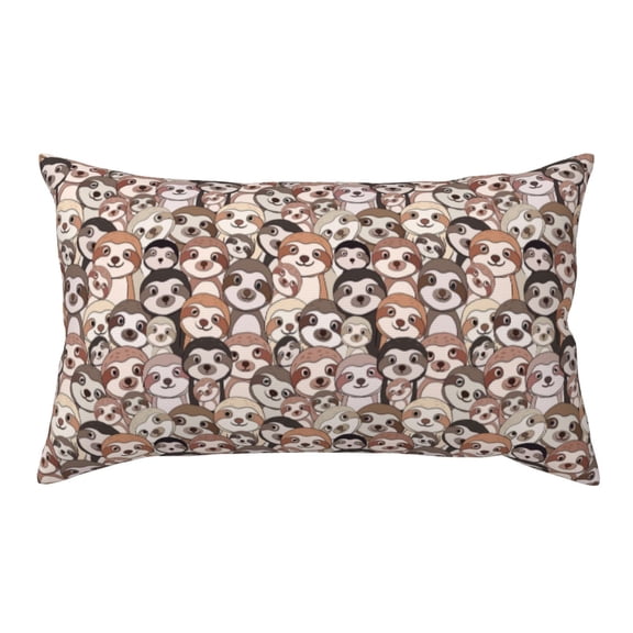 Rateoe Standard Pillowcases 20x36 Inches Cute brown sloth monkey Pattern Printed Pillow Covers with Envelope Closure(Pillows are not Included)