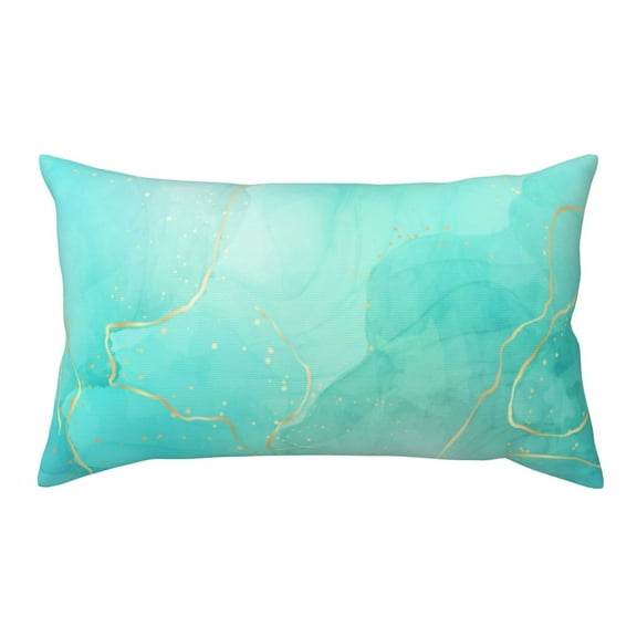 Rateoe Standard Pillowcases 20x36 Inches Cyan Mint Marble Pattern Printed Pillow Covers with Envelope Closure(Pillows are not Included)