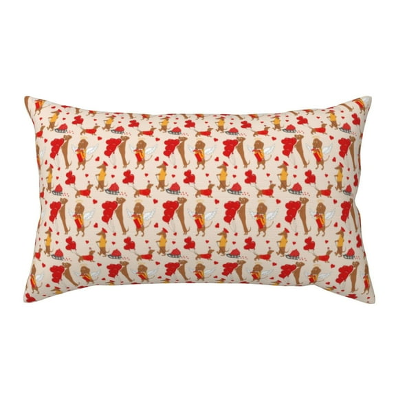 Rateoe Standard Pillowcases 20x36 Inches Dachshunds dogs pulls a hearts Pattern Printed Pillow Covers with Envelope Closure(Pillows are not Included)
