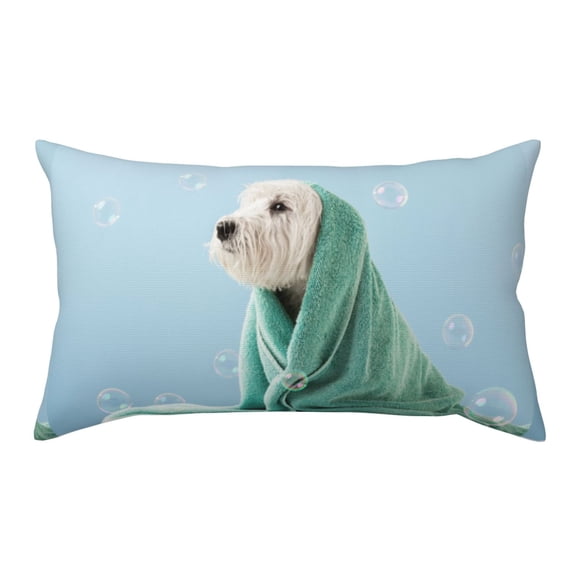 Rateoe Standard Pillowcases 20x36 Inches Dog Wrapped in Towel Pattern Printed Pillow Covers with Envelope Closure(Pillows are not Included)