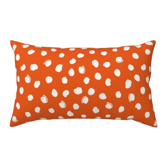 Rateoe Standard Pillowcases 20x36 Inches Dots On Orange Background Pattern Printed Pillow Covers with Envelope Closure(Pillows are not Included)