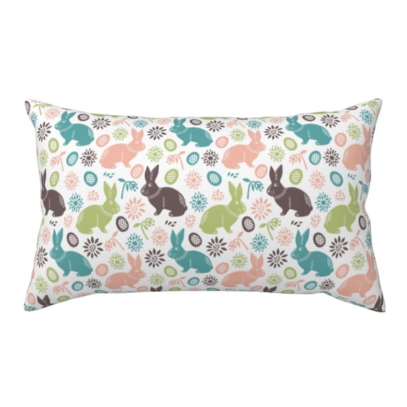 Rateoe Standard Pillowcases 20x36 Inches Easter Rabbit Pattern Printed Pillow Covers with Envelope Closure(Pillows are not Included)