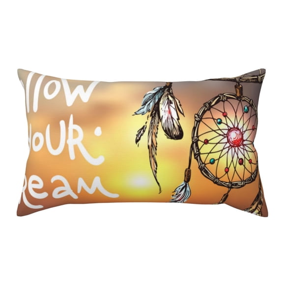 Rateoe Standard Pillowcases 20x36 Inches Follow Your Dream Dreamcatcher Pattern Printed Pillow Covers with Envelope Closure(Pillows are not Included)