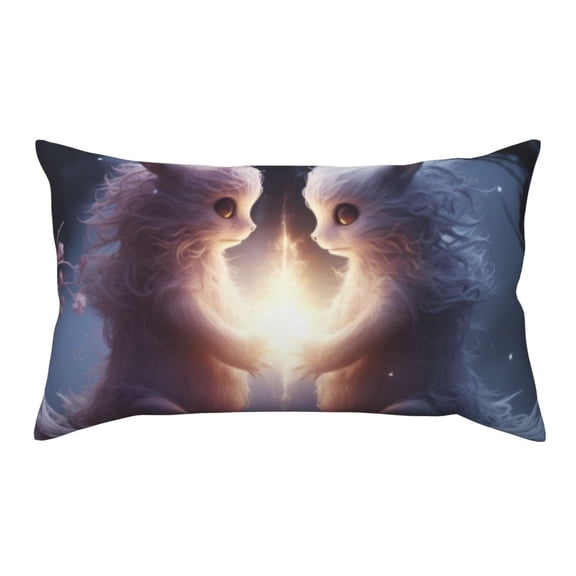 Rateoe Standard Pillowcases 20x36 Inches Fox Couple Pattern Printed Pillow Covers with Envelope Closure(Pillows are not Included)