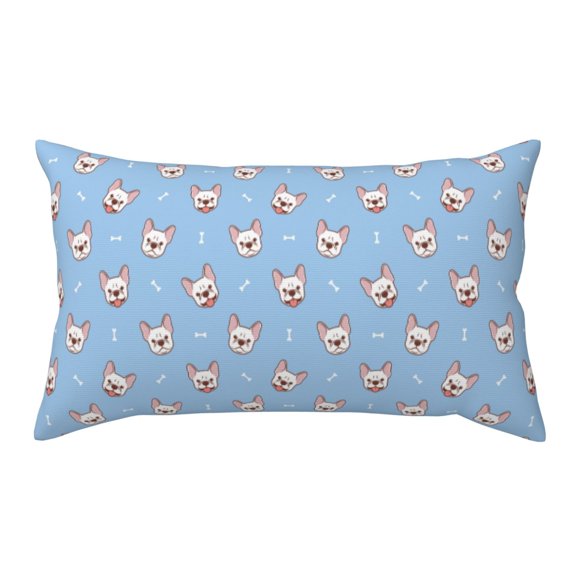 Rateoe Standard Pillowcases 20x36 Inches French Bulldog Head Pattern Printed Pillow Covers with Envelope Closure(Pillows are not Included)
