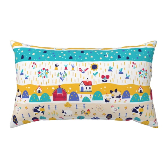 Rateoe Standard Pillowcases 20x36 Inches Funny Farm Pattern Printed Pillow Covers with Envelope Closure(Pillows are not Included)