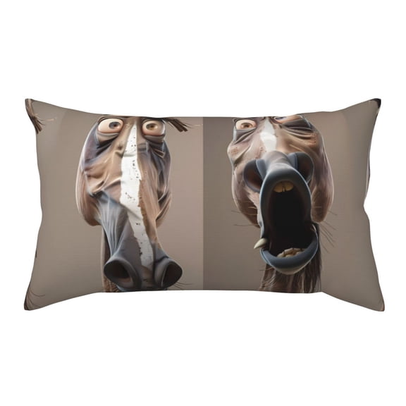 Rateoe Standard Pillowcases 20x36 Inches Funny Horse Faces Expressions Pattern Printed Pillow Covers with Envelope Closure(Pillows are not Included)