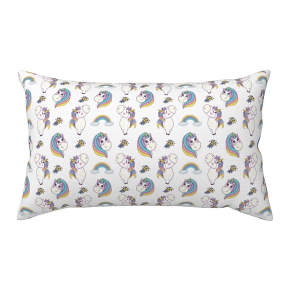 Rateoe Standard Pillowcases 20x36 Inches Funny Kawaii Unicorns Dancing Pattern Printed Pillow Covers with Envelope Closure(Pillows are not Included)