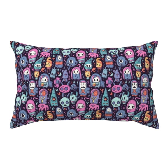 Rateoe Standard Pillowcases 20x36 Inches Funny colorful skull ghost Pattern Printed Pillow Covers with Envelope Closure(Pillows are not Included)