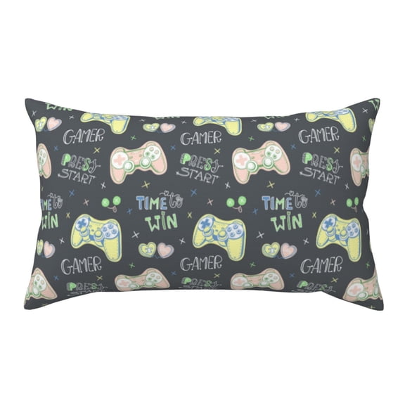 Rateoe Standard Pillowcases 20x36 Inches Gamers Pattern Printed Pillow Covers with Envelope Closure(Pillows are not Included)