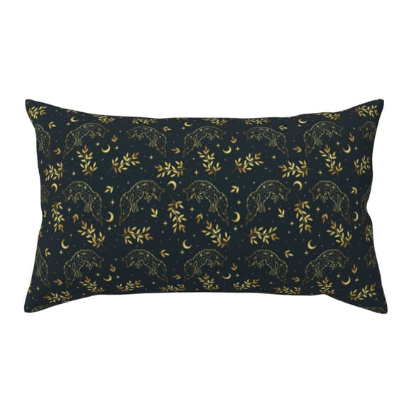 Rateoe Standard Pillowcases 20x36 Inches Golden line fox Pattern Printed Pillow Covers with Envelope Closure(Pillows are not Included)