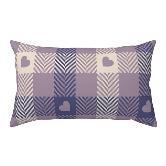 Rateoe Standard Pillowcases 20x36 Inches Heart Check Plaid Pattern Printed Pillow Covers with Envelope Closure(Pillows are not Included)