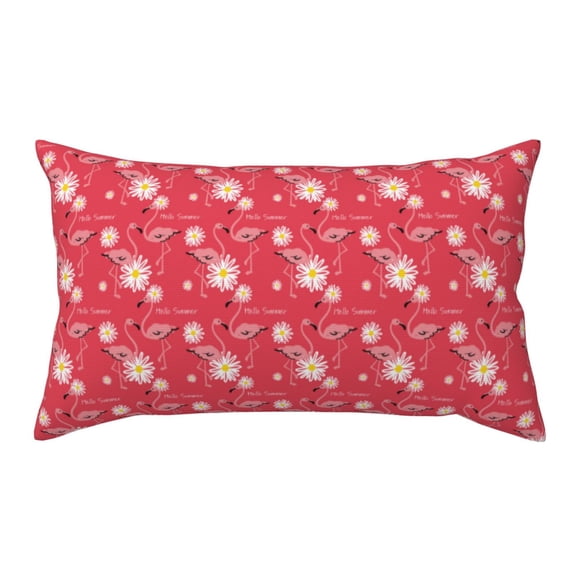 Rateoe Standard Pillowcases 20x36 Inches Hello Summer Flamingo Pattern Printed Pillow Covers with Envelope Closure(Pillows are not Included)