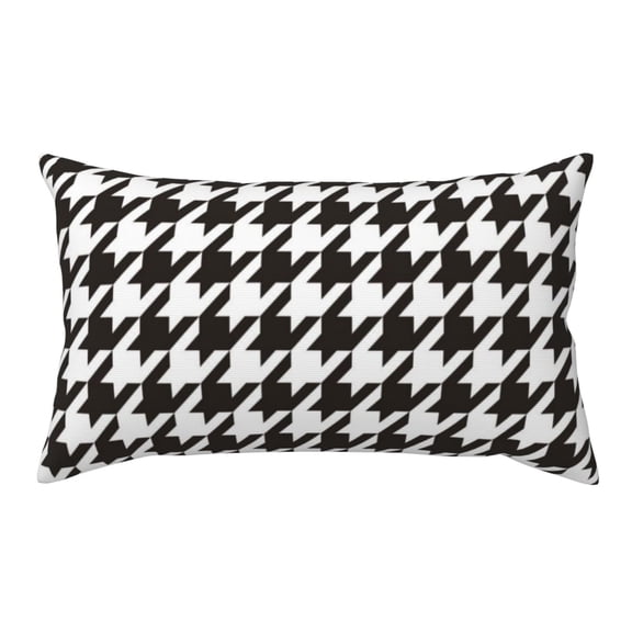 Rateoe Standard Pillowcases 20x36 Inches Houndstooth Black And White Pattern Printed Pillow Covers with Envelope Closure(Pillows are not Included)