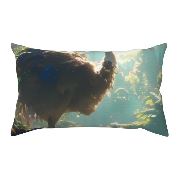 Rateoe Standard Pillowcases 20x36 Inches Majestic Ostrich In Forest Pattern Printed Pillow Covers with Envelope Closure(Pillows are not Included)