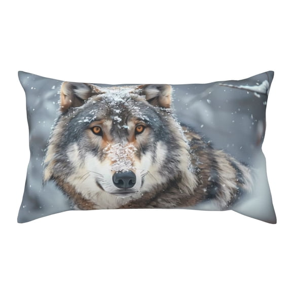 Rateoe Standard Pillowcases 20x36 Inches Majestic Snowy Wolf Pattern Printed Pillow Covers with Envelope Closure(Pillows are not Included)