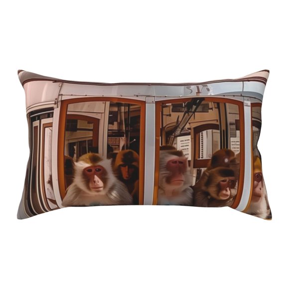 Rateoe Standard Pillowcases 20x36 Inches Modern Urban Monkey Pattern Printed Pillow Covers with Envelope Closure(Pillows are not Included)