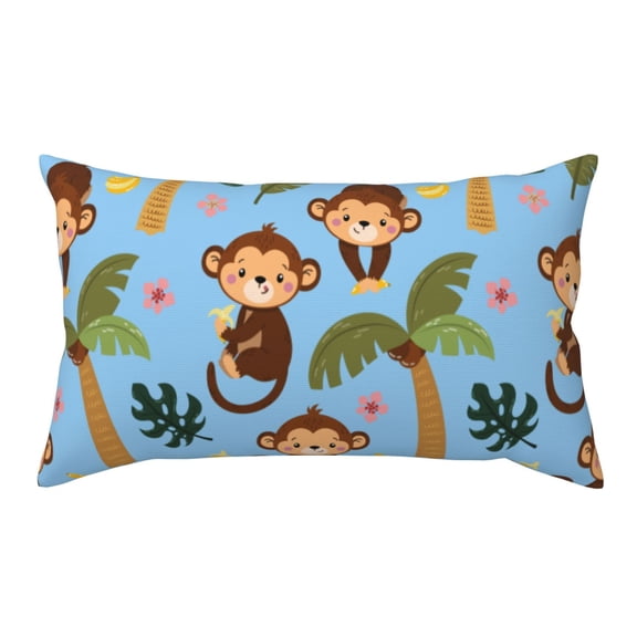 Rateoe Standard Pillowcases 20x36 Inches Monkeys Swinging from Palms Pattern Printed Pillow Covers with Envelope Closure(Pillows are not Included)