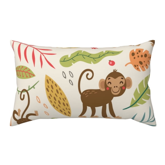 Rateoe Standard Pillowcases 20x36 Inches Monkeys in the Jungle Pattern Printed Pillow Covers with Envelope Closure(Pillows are not Included)