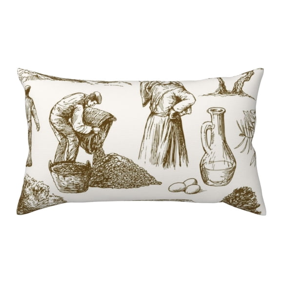 Rateoe Standard Pillowcases 20x36 Inches Olive Picking Pattern Printed Pillow Covers with Envelope Closure(Pillows are not Included)