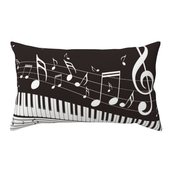 Rateoe Standard Pillowcases 20x36 Inches Piano Keys With Musical Notes Pattern Printed Pillow Covers with Envelope Closure(Pillows are not Included)