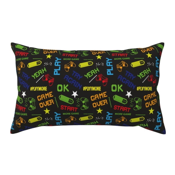 Rateoe Standard Pillowcases 20x36 Inches Pixel Game Pattern Printed Pillow Covers with Envelope Closure(Pillows are not Included)