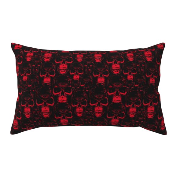 Rateoe Standard Pillowcases 20x36 Inches Red Skulls 2 Pattern Printed Pillow Covers with Envelope Closure(Pillows are not Included)