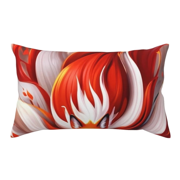 Rateoe Standard Pillowcases 20x36 Inches Red Sun Flame Fox Pattern Printed Pillow Covers with Envelope Closure(Pillows are not Included)