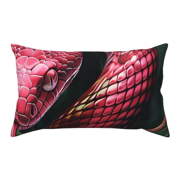 Rateoe Standard Pillowcases 20x36 Inches Red Viper Jungle Intensity Pattern Printed Pillow Covers with Envelope Closure(Pillows are not Included)