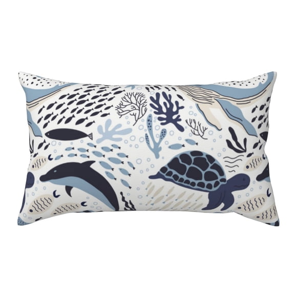 Rateoe Standard Pillowcases 20x36 Inches Sea Life Elements Pattern Printed Pillow Covers with Envelope Closure(Pillows are not Included)