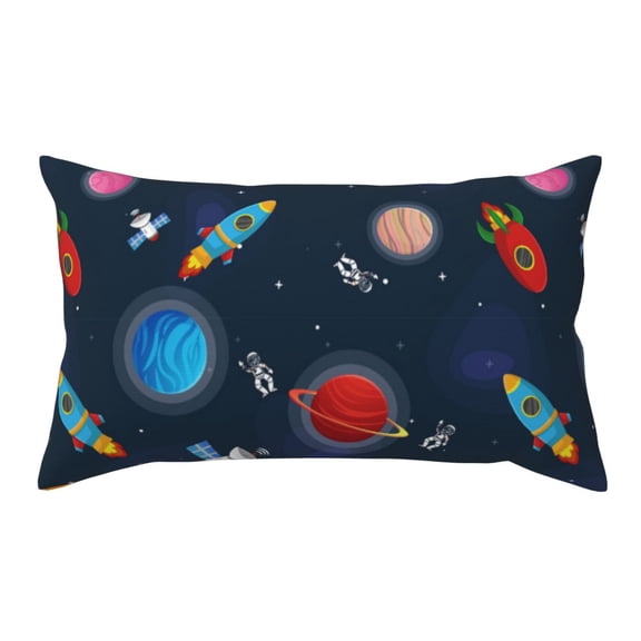 Rateoe Standard Pillowcases 20x36 Inches Space Cartoon Pattern Printed Pillow Covers with Envelope Closure(Pillows are not Included)